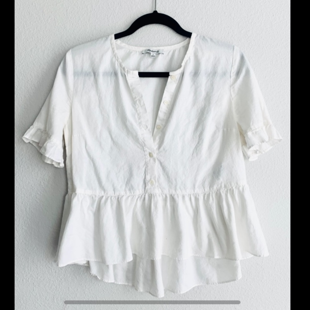 Madewell white country blouse